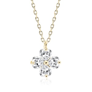 Colier argint placat cu aur galben trifoi cu 4 foi cu pietre DiAmanti Z2201NG_W-DIA (Argint 925‰ 2 g.) Colier argint placat cu aur galben trifoi cu 4 foi cu pietre DiAmanti Z2201NG_W-DIA (Argint 925‰ 2 g.)